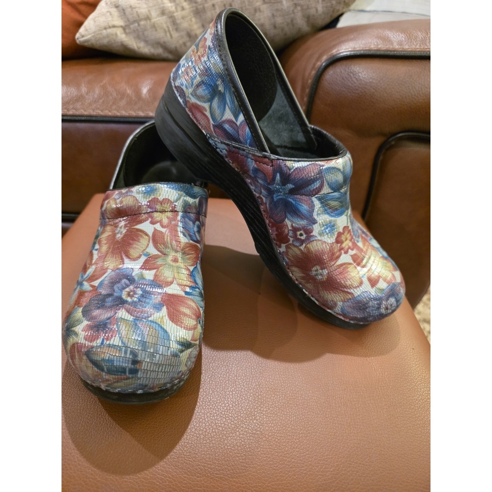 Dansk Professional Clogs Exotic Floral Patent Leather Women's EUR 41 US 10.5/11